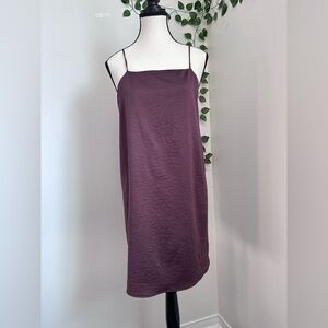 OAK + FORT | Tank Top Dress | Size Large | Deep Purple, Plum | Satin, Flowy